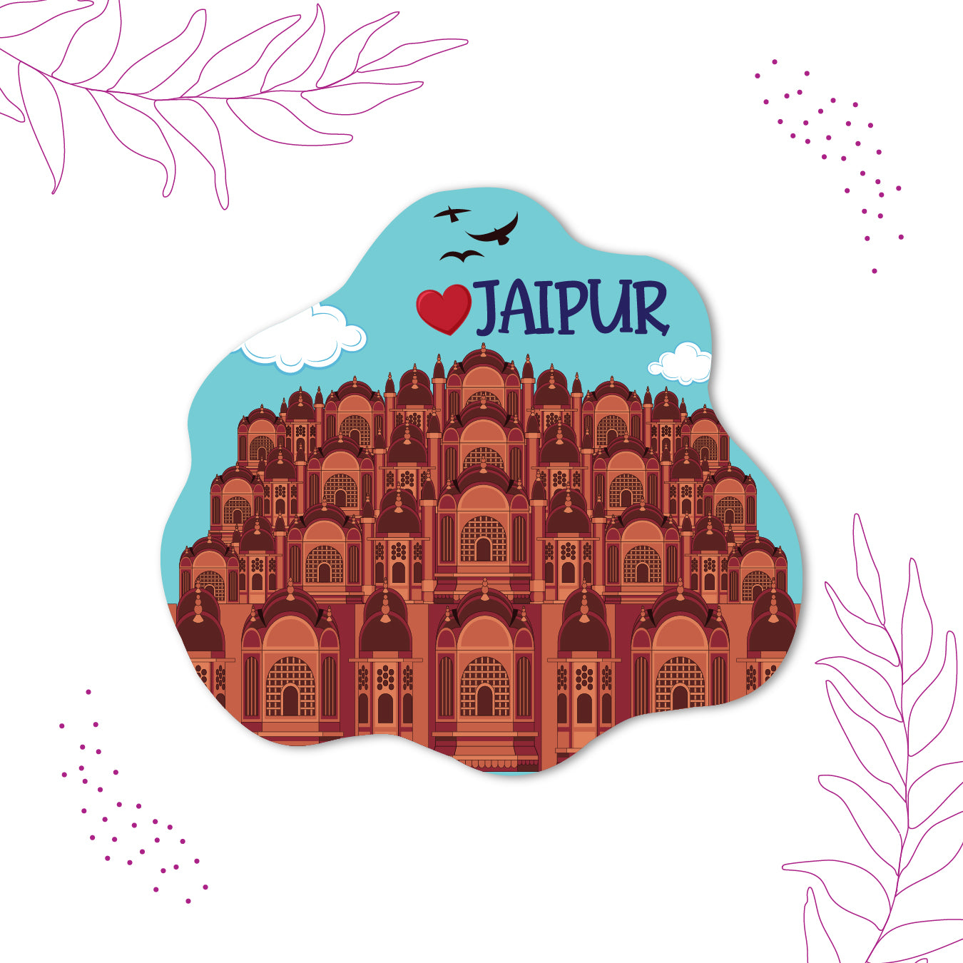 Jaipur Wooden Fridge Magnet