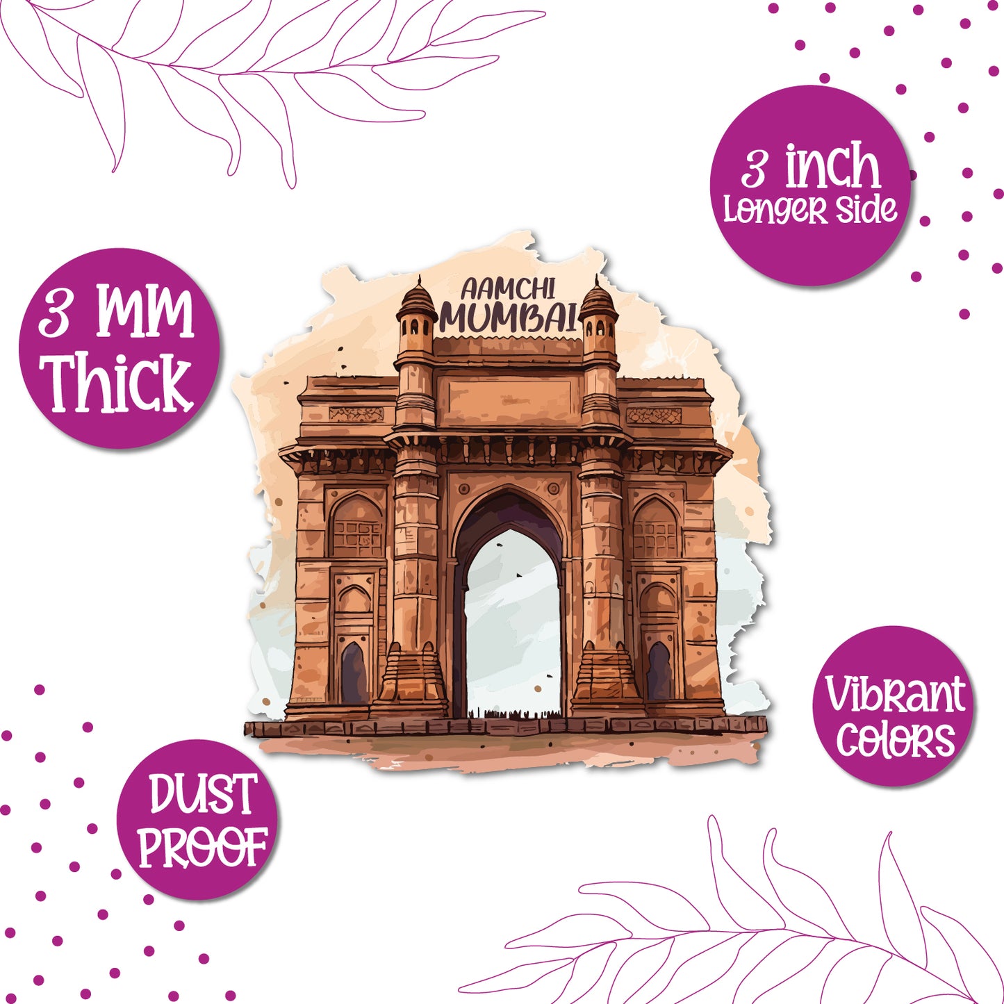 Mumbai Fridge Magnet - Gateway of India