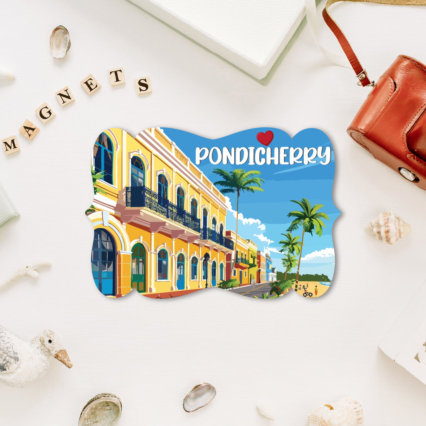 Pondicherry Wooden Fridge Magnet