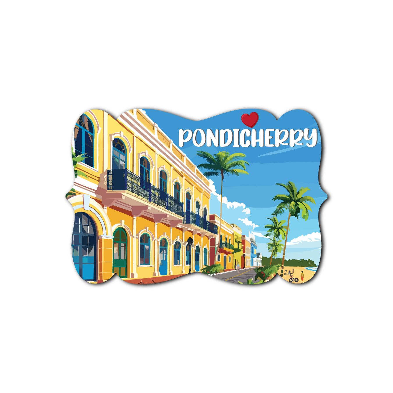Pondicherry Wooden Fridge Magnet