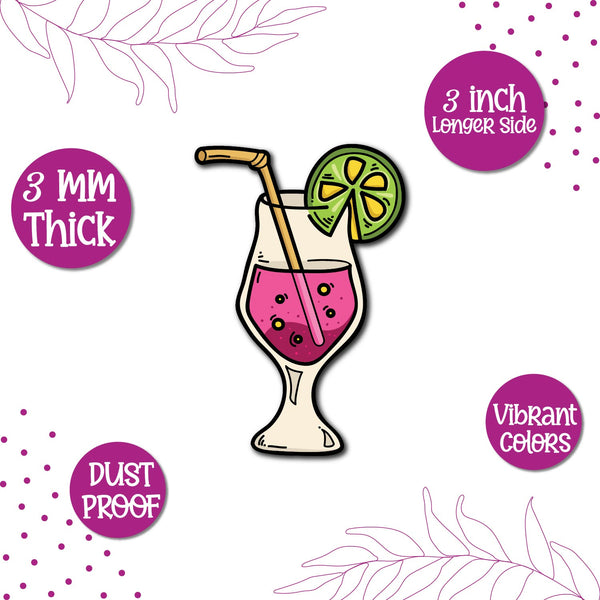 Cocktail Wooden Fridge Magnet