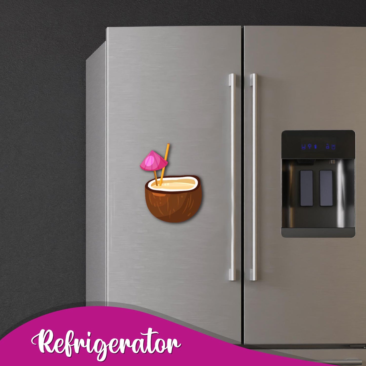 Coconut Brown Wooden Fridge Magnet