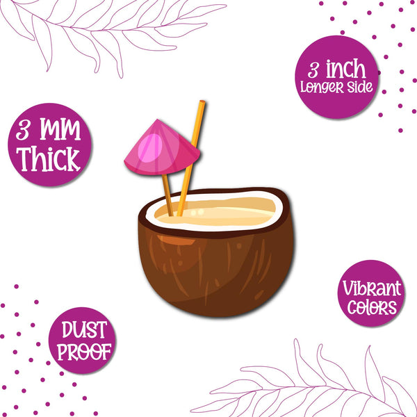 Coconut Brown Wooden Fridge Magnet