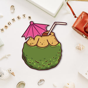 Coconut Green Wooden Fridge Magnet