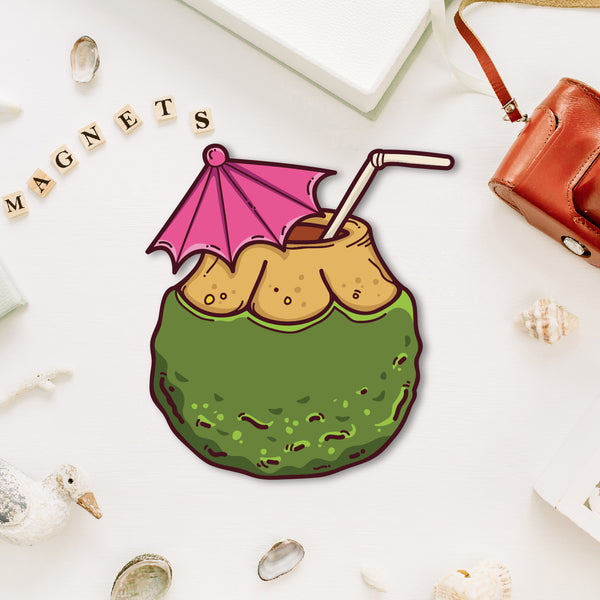 Coconut Green Wooden Fridge Magnet