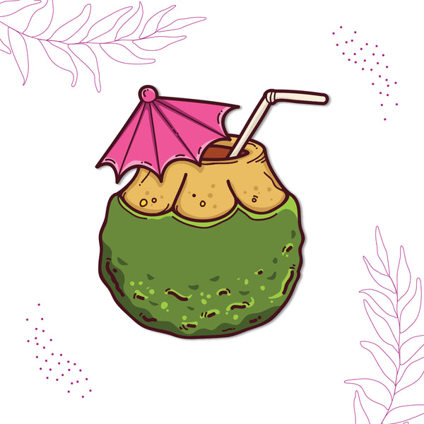 Coconut Green Wooden Fridge Magnet