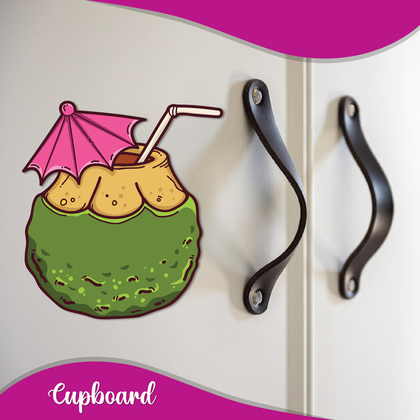Coconut Green Wooden Fridge Magnet