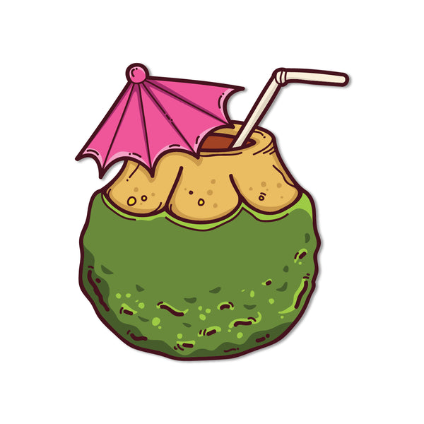 Coconut Green Wooden Fridge Magnet