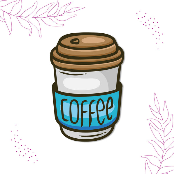 Coffee Can (Blue) Wooden Fridge Magnet