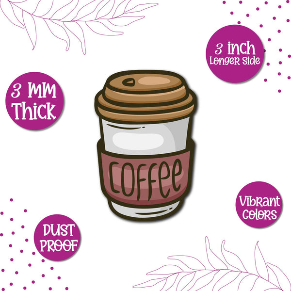 Coffee Can (Brown) Wooden Fridge Magnet
