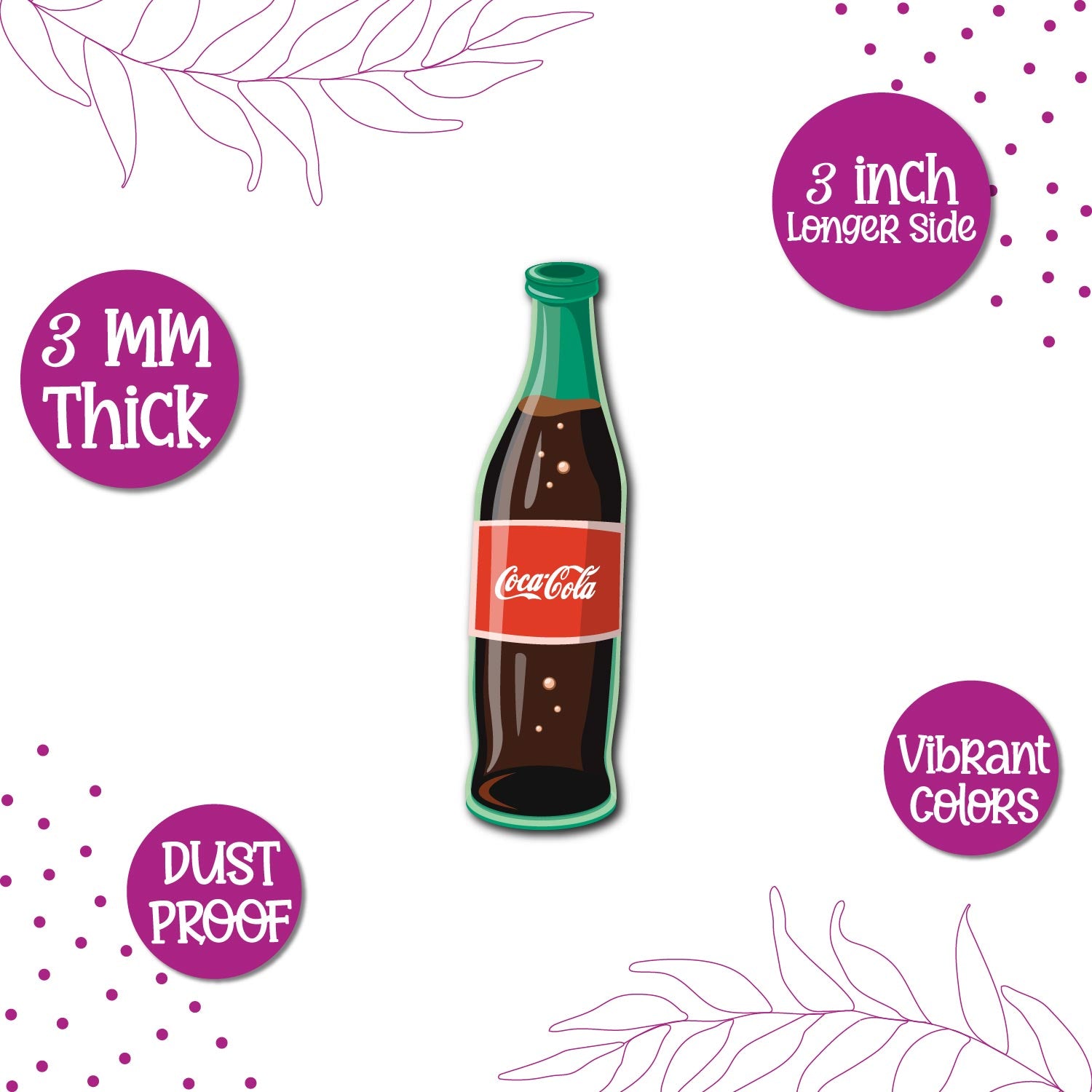 A unique Coke magnet, perfect for a retro-themed kitchen or bar.