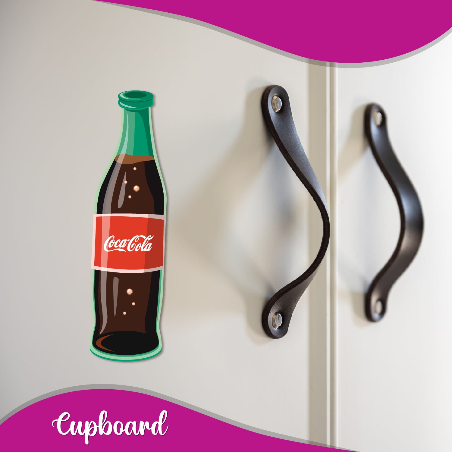 3D Coca-Cola magnet for home decor.
