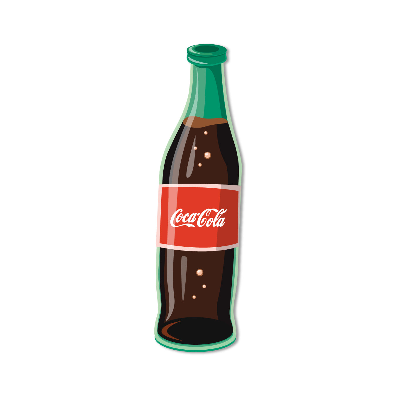 A vintage-style Coke bottle-themed magnet.