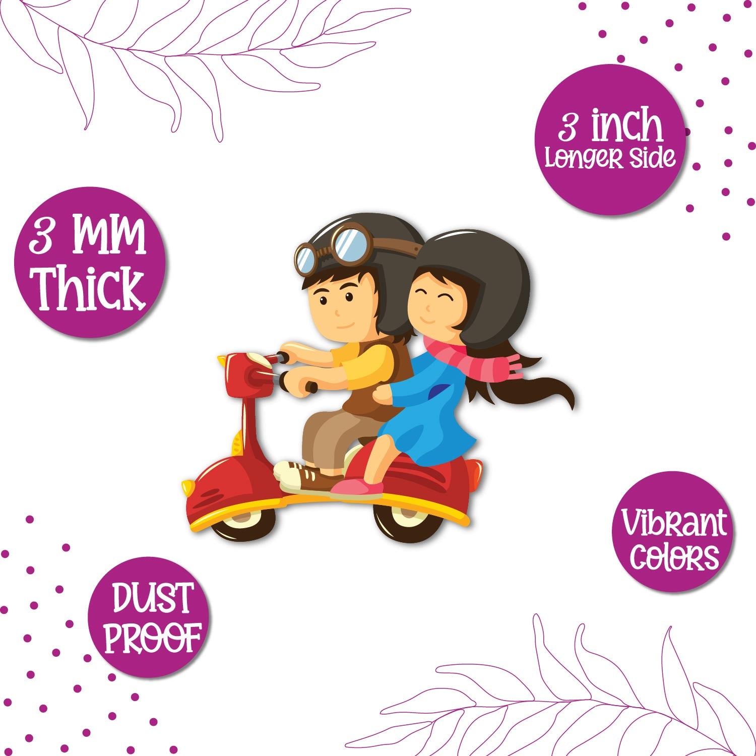 Locally crafted couple scooter fridge magnet perfect for couples