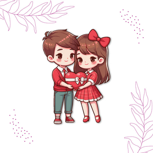 Laser-cut durable couple with heart fridge magnet with romantic design