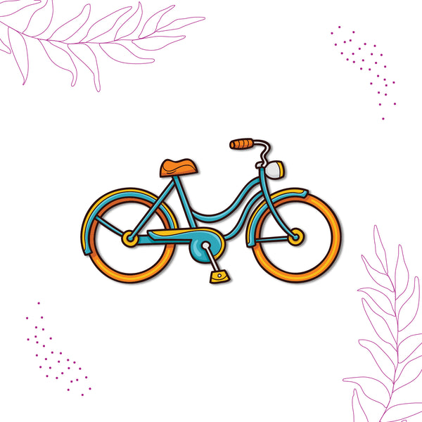 Cycle Wooden Fridge Magnet