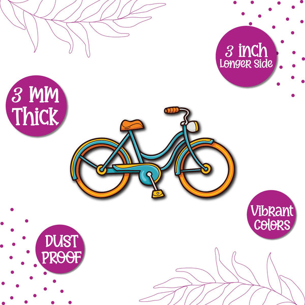Cycle Wooden Fridge Magnet