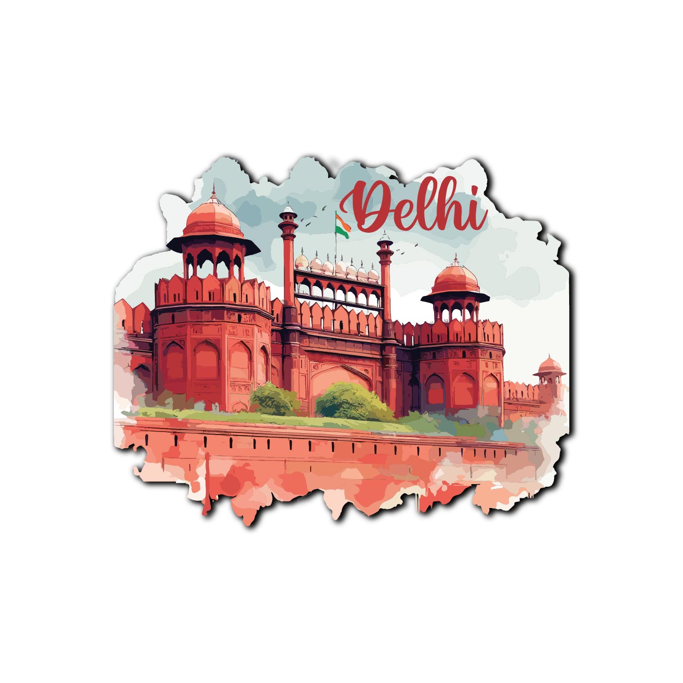 Premium Delhi Fridge Magnet featuring the Red Fort – Collectible