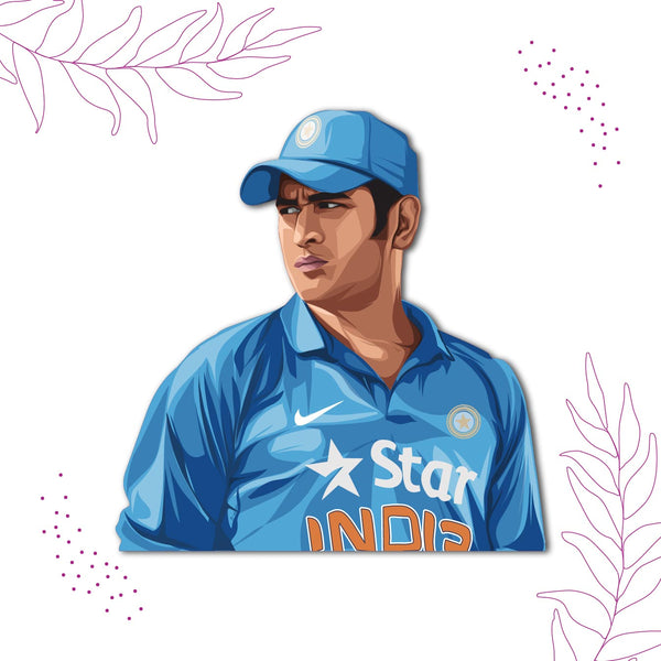 MS Dhoni Wooden Fridge Magnet