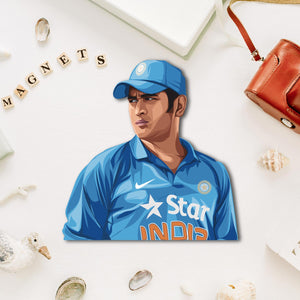 MS Dhoni Wooden Fridge Magnet