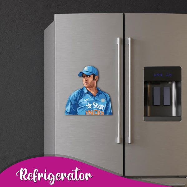 MS Dhoni Wooden Fridge Magnet