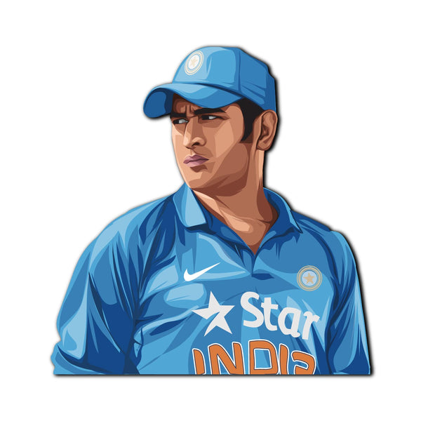 MS Dhoni Wooden Fridge Magnet