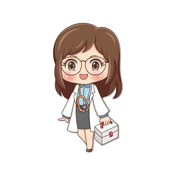Doctor Female Wooden Fridge Magnet
