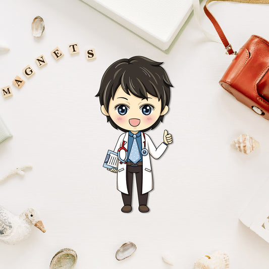 Male doctor magnet with a stethoscope