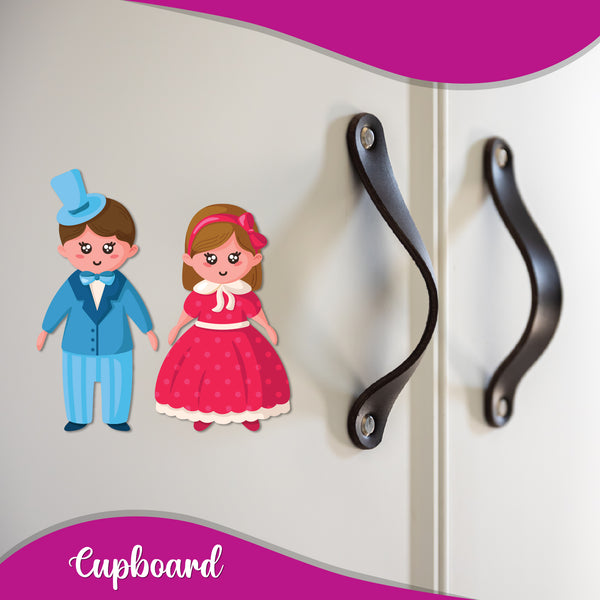 Doll Couple Wooden Fridge Magnet