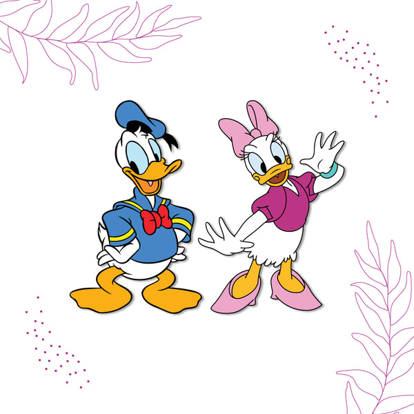 Donald Duck & Daisy Wooden Fridge Magnet