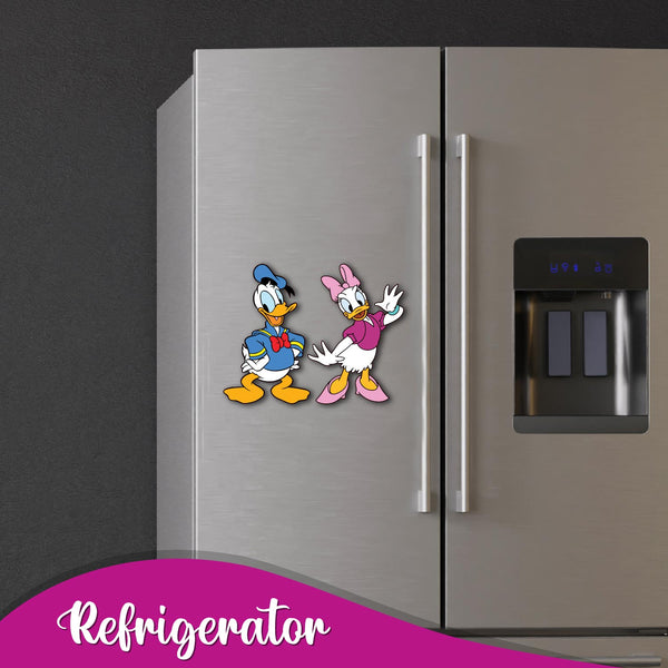 Donald Duck & Daisy Wooden Fridge Magnet