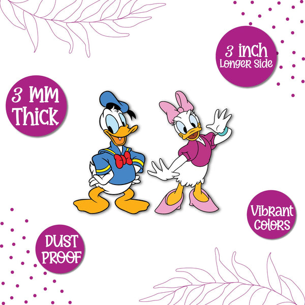 Donald Duck & Daisy Wooden Fridge Magnet