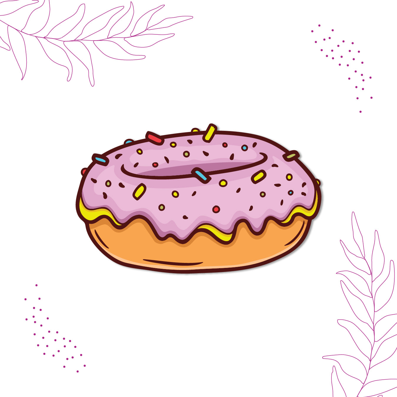 Sweet donut design fridge magnet