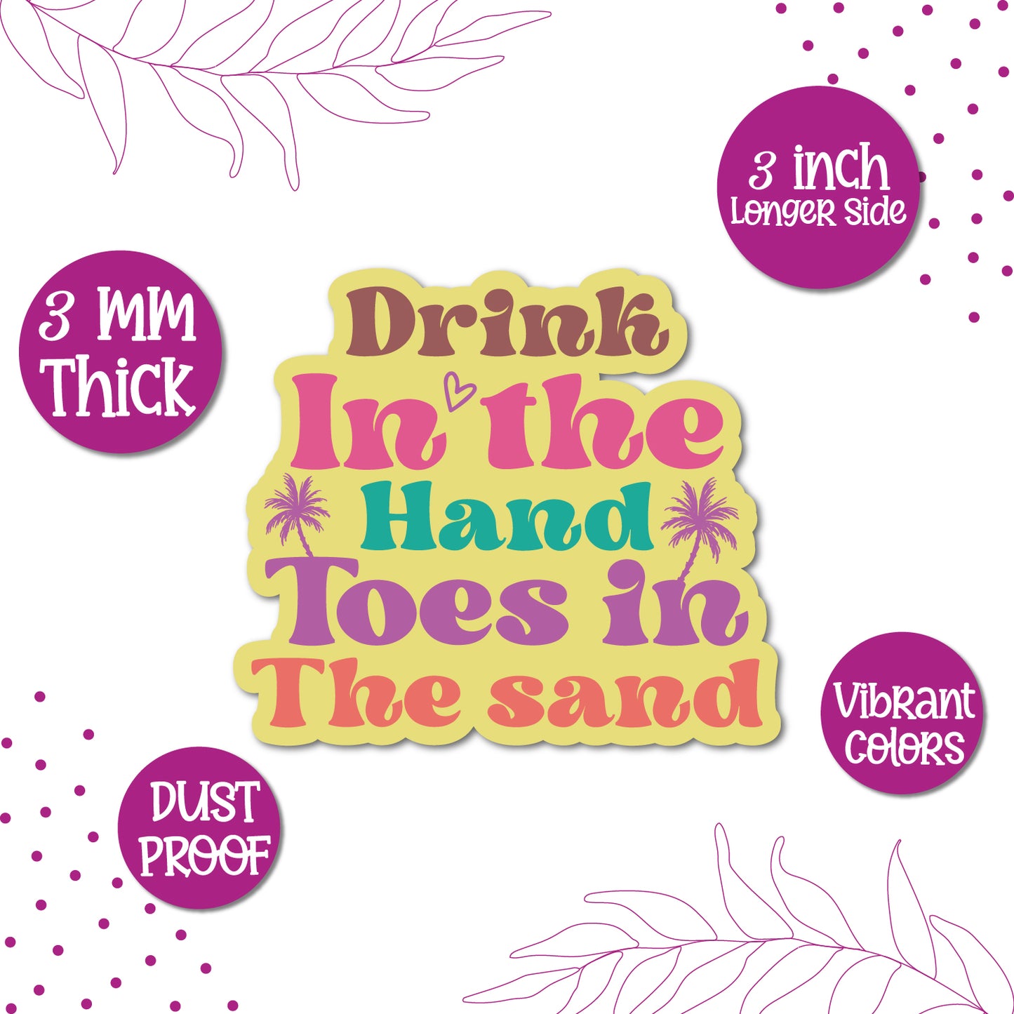 A group of fun quote magnets including "Drink in the Hand."