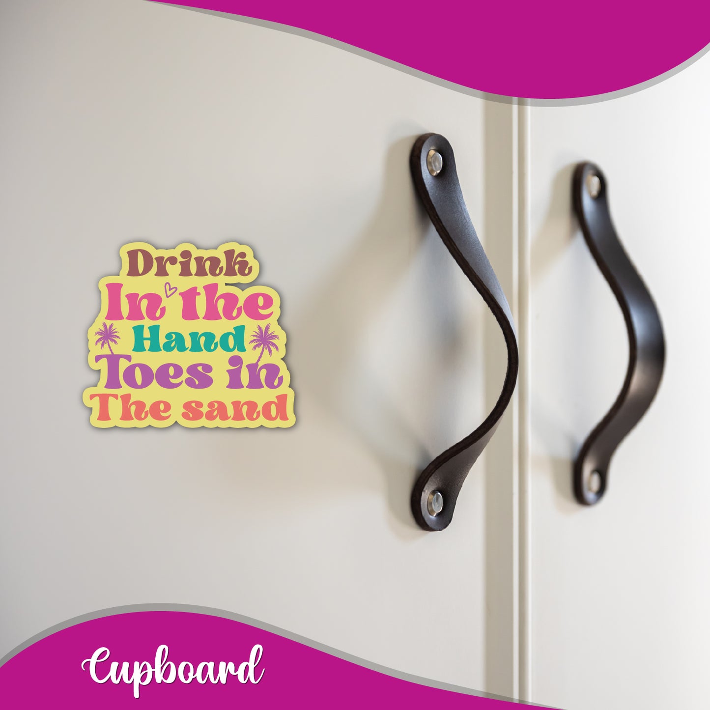 "Drink in the Hand" decorative magnet for kitchen and bar.