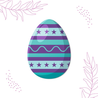 Durable laser-cut easter egg_blue fridge magnet perfect for holiday gifts