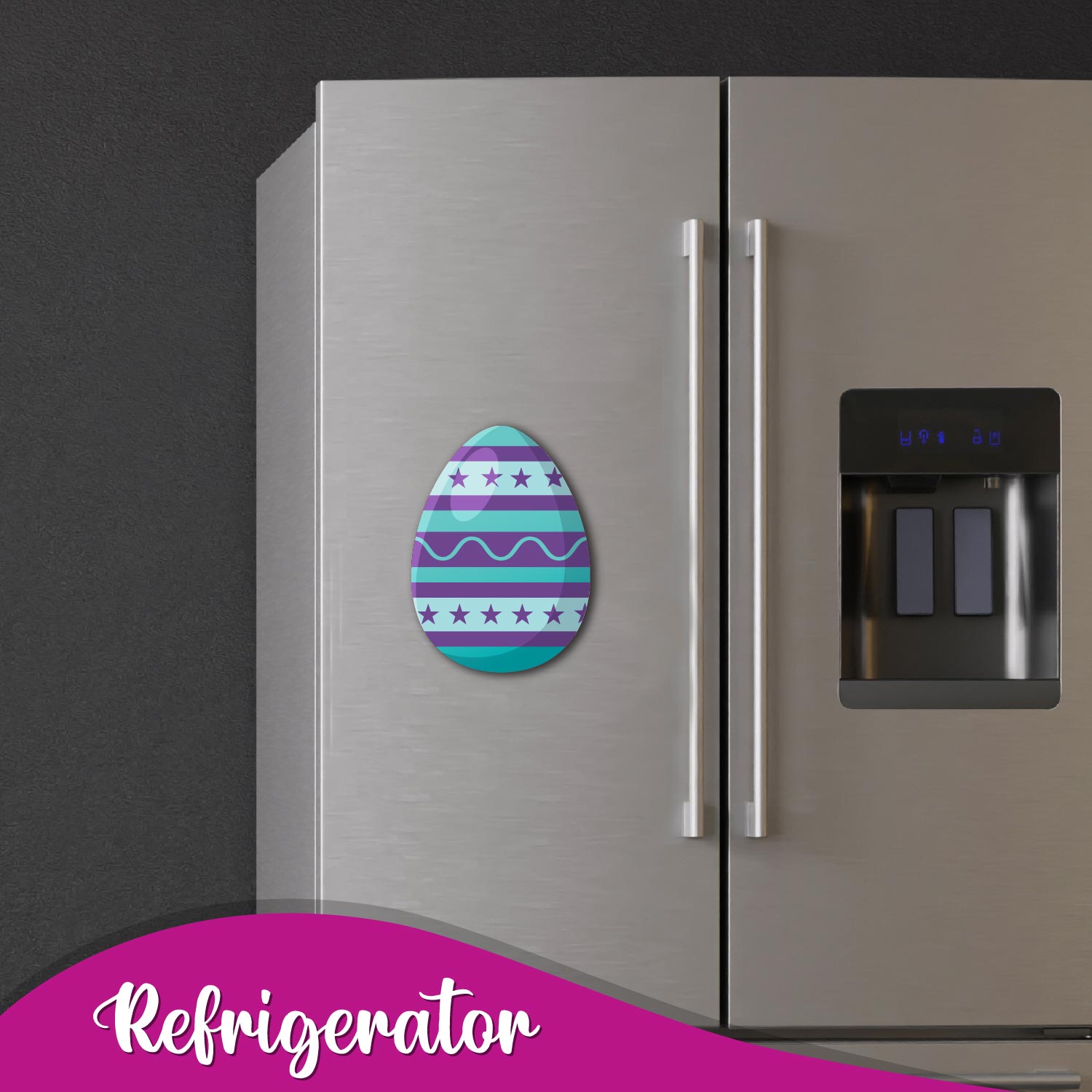 Cute and festive easter egg_blue fridge magnet for Christmas and Easter