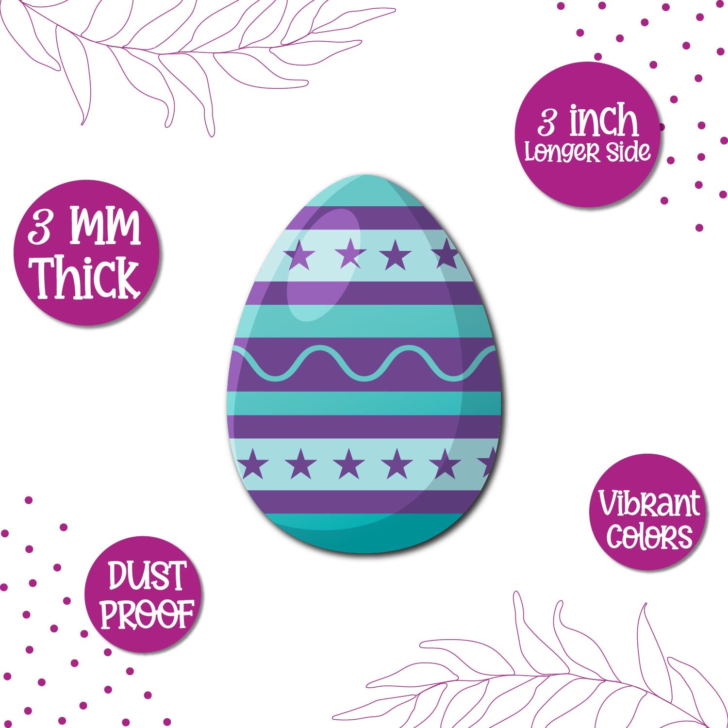Handcrafted easter egg_blue fridge magnet with premium wooden finish