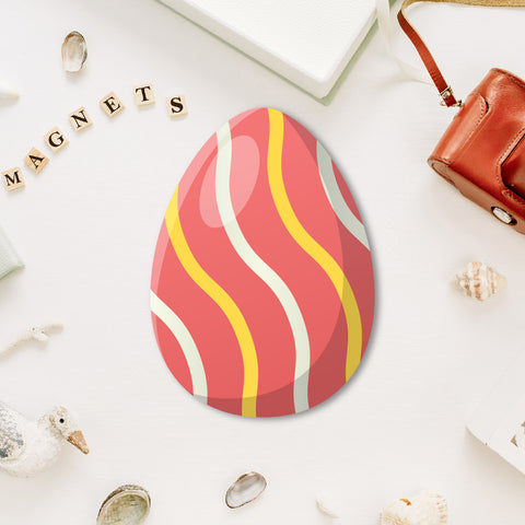 Easter Egg Orange Wooden Fridge Magnet