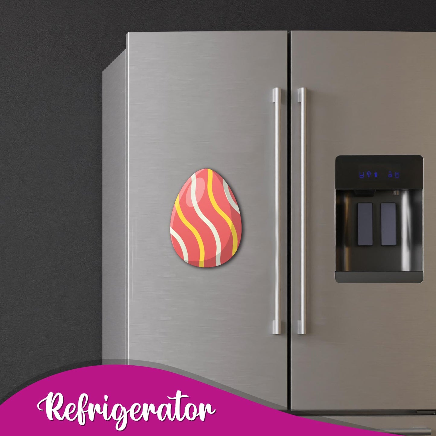 Cute and festive easter egg_orange fridge magnet for Christmas and Easter