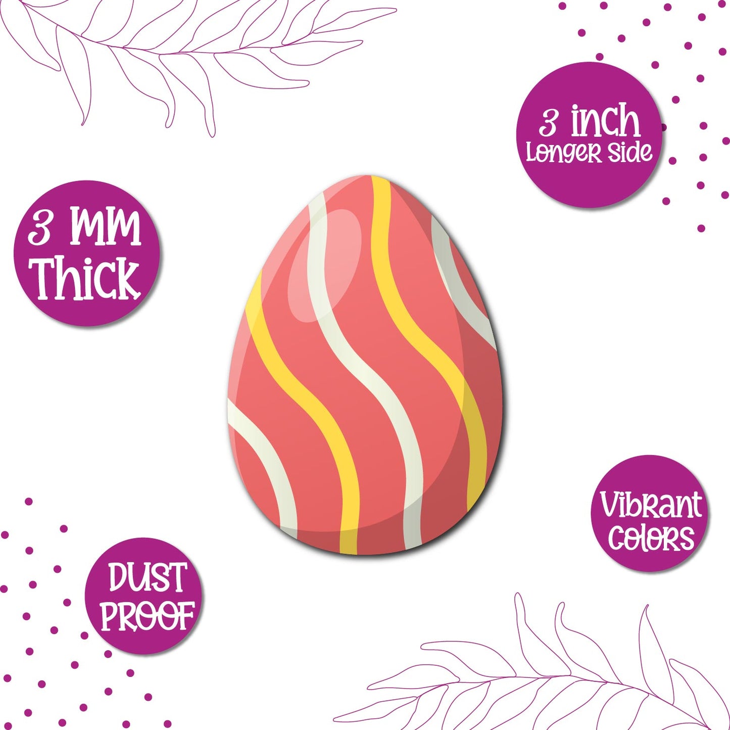 Handcrafted easter egg_orange fridge magnet with premium wooden finish