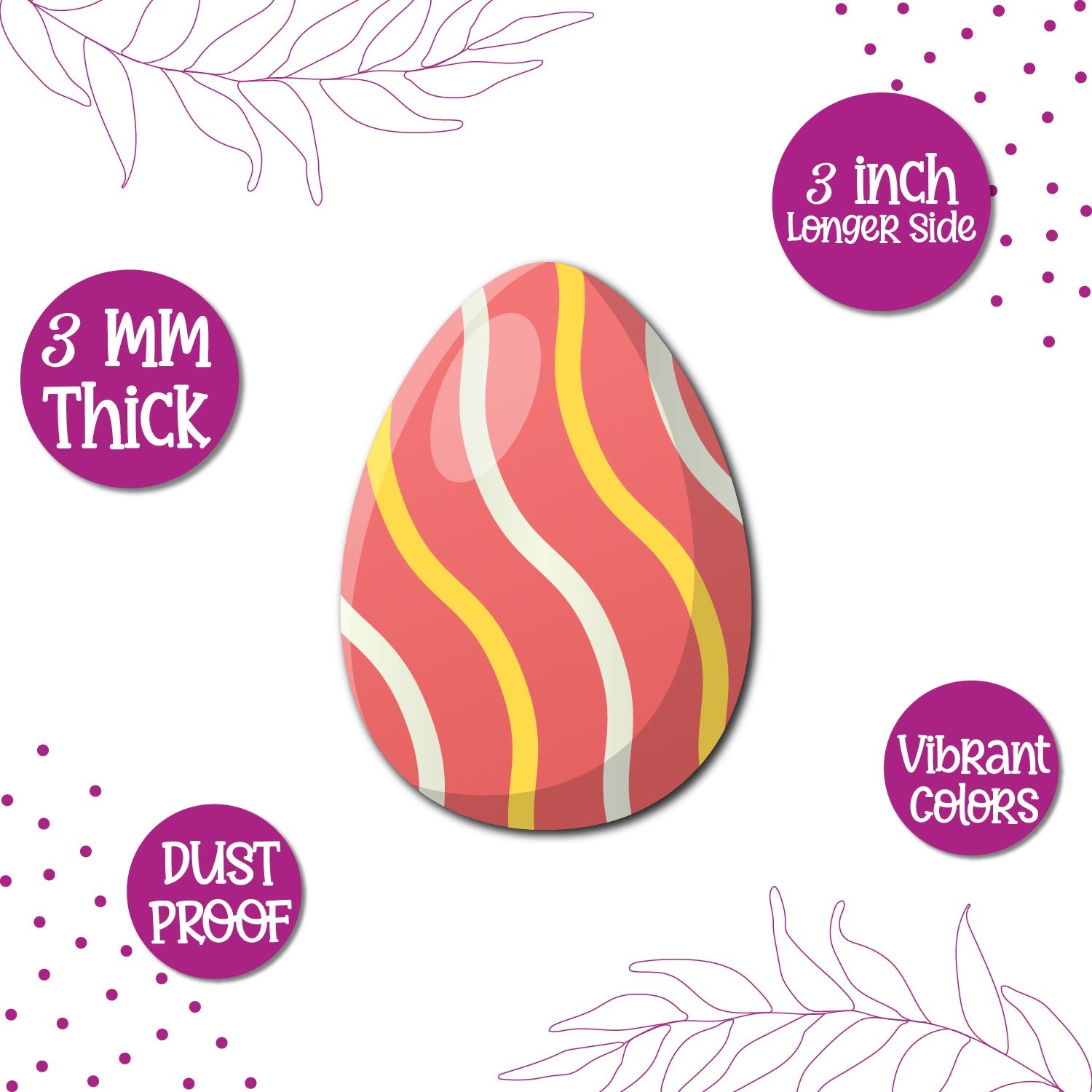 Handcrafted easter egg_orange fridge magnet with premium wooden finish