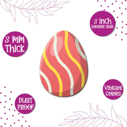 Handcrafted easter egg_orange fridge magnet with premium wooden finish