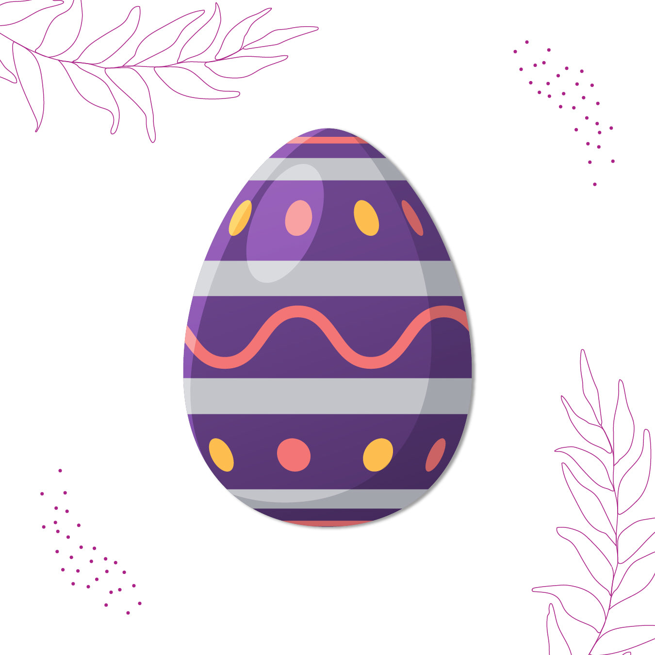 Durable laser-cut easter egg_purple fridge magnet perfect for holiday gifts