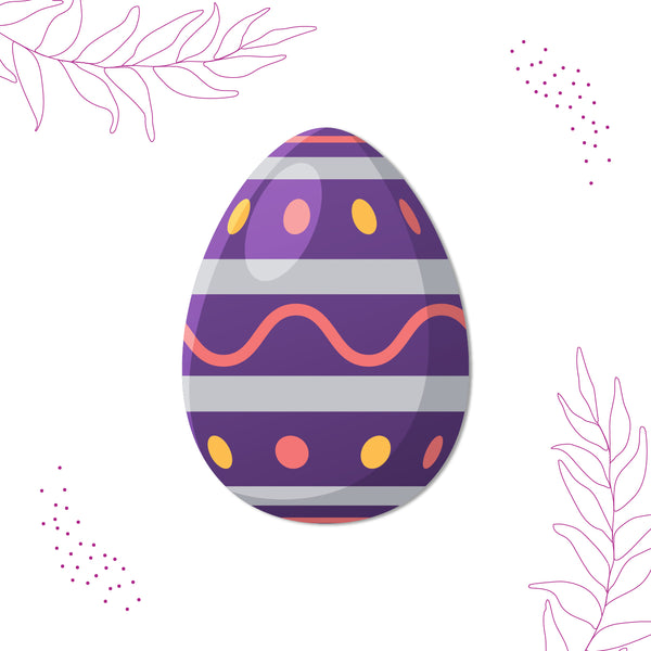 Easter Egg Purple Wooden Fridge Magnet