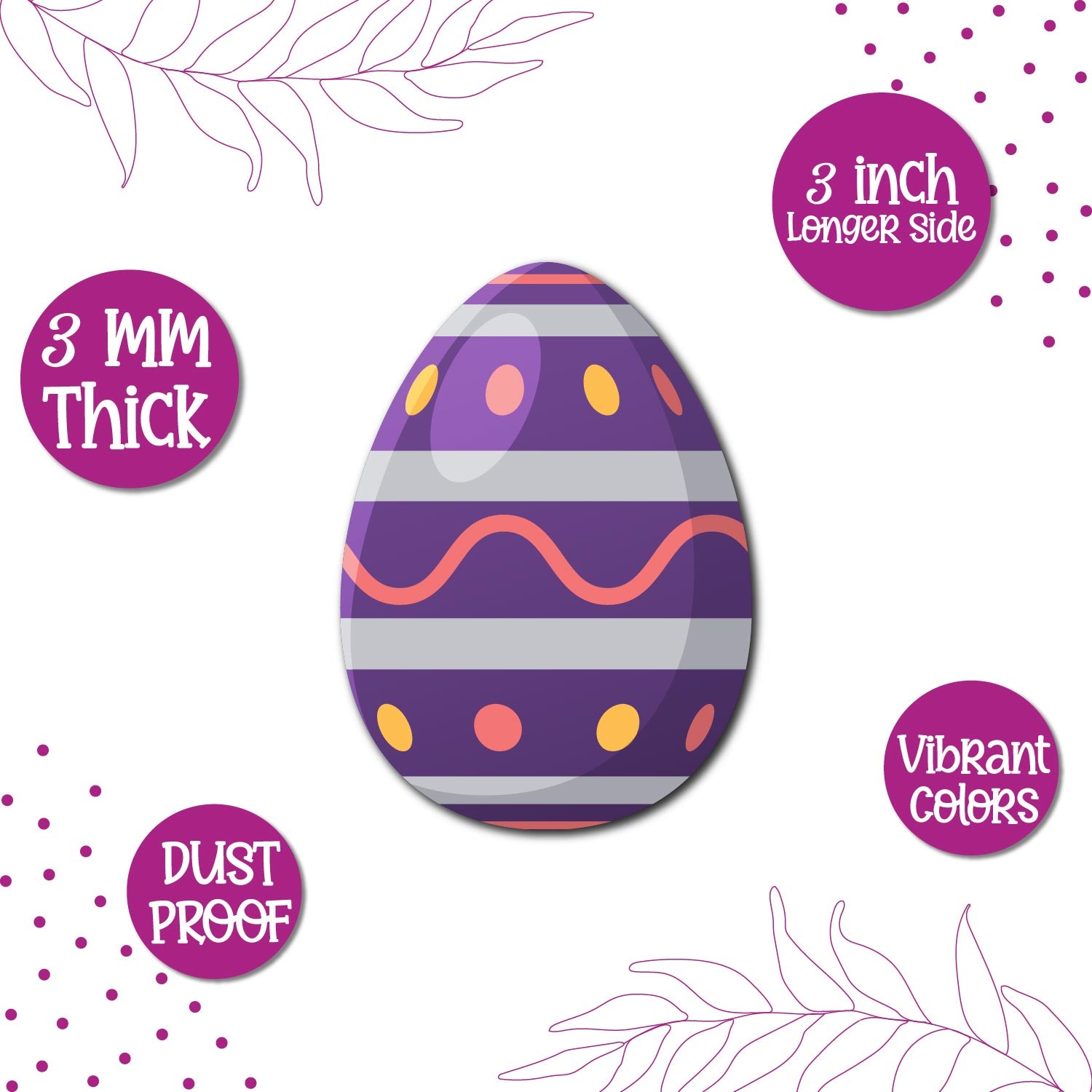 Handcrafted easter egg_purple fridge magnet with premium wooden finish