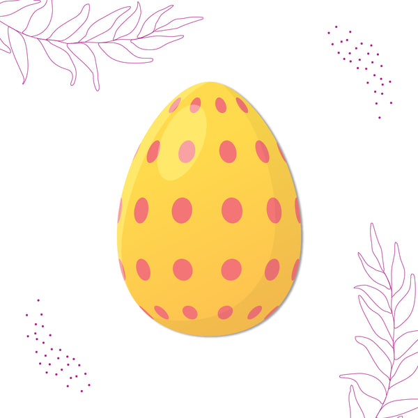 Easter Egg Yellow Wooden Fridge Magnet