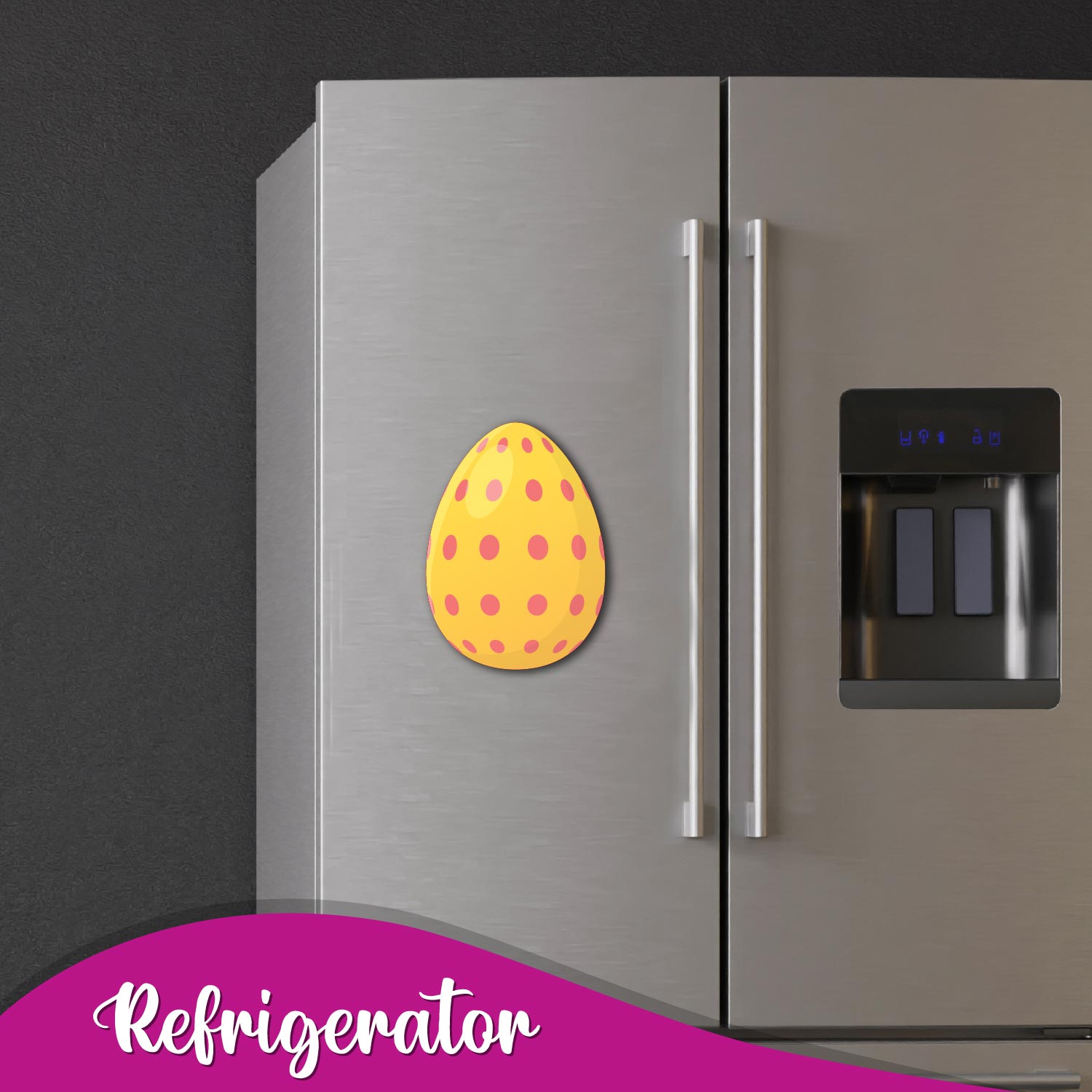 Cute and festive easter egg_yellow fridge magnet for Christmas and Easter