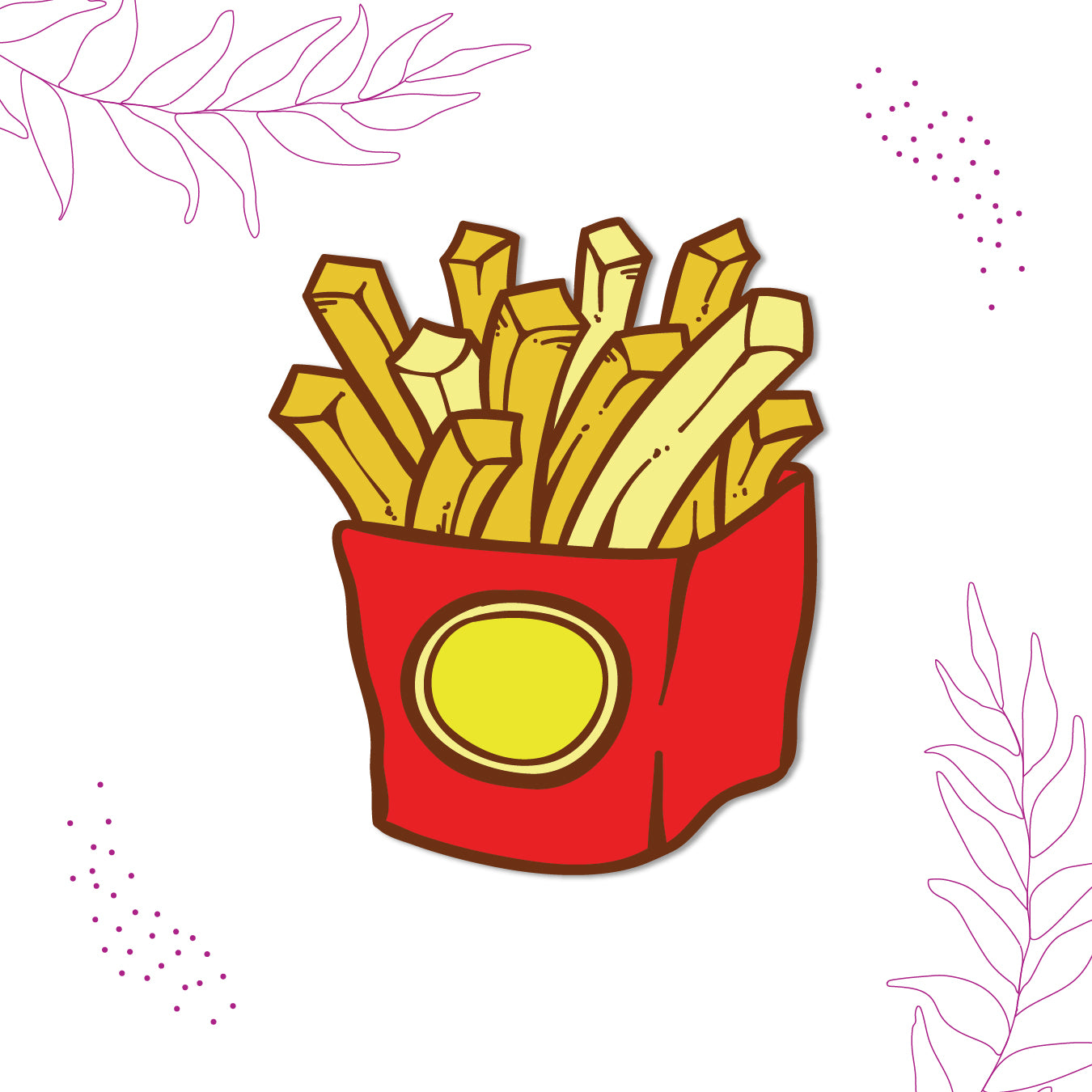 Fast food fries fridge magnet accessory