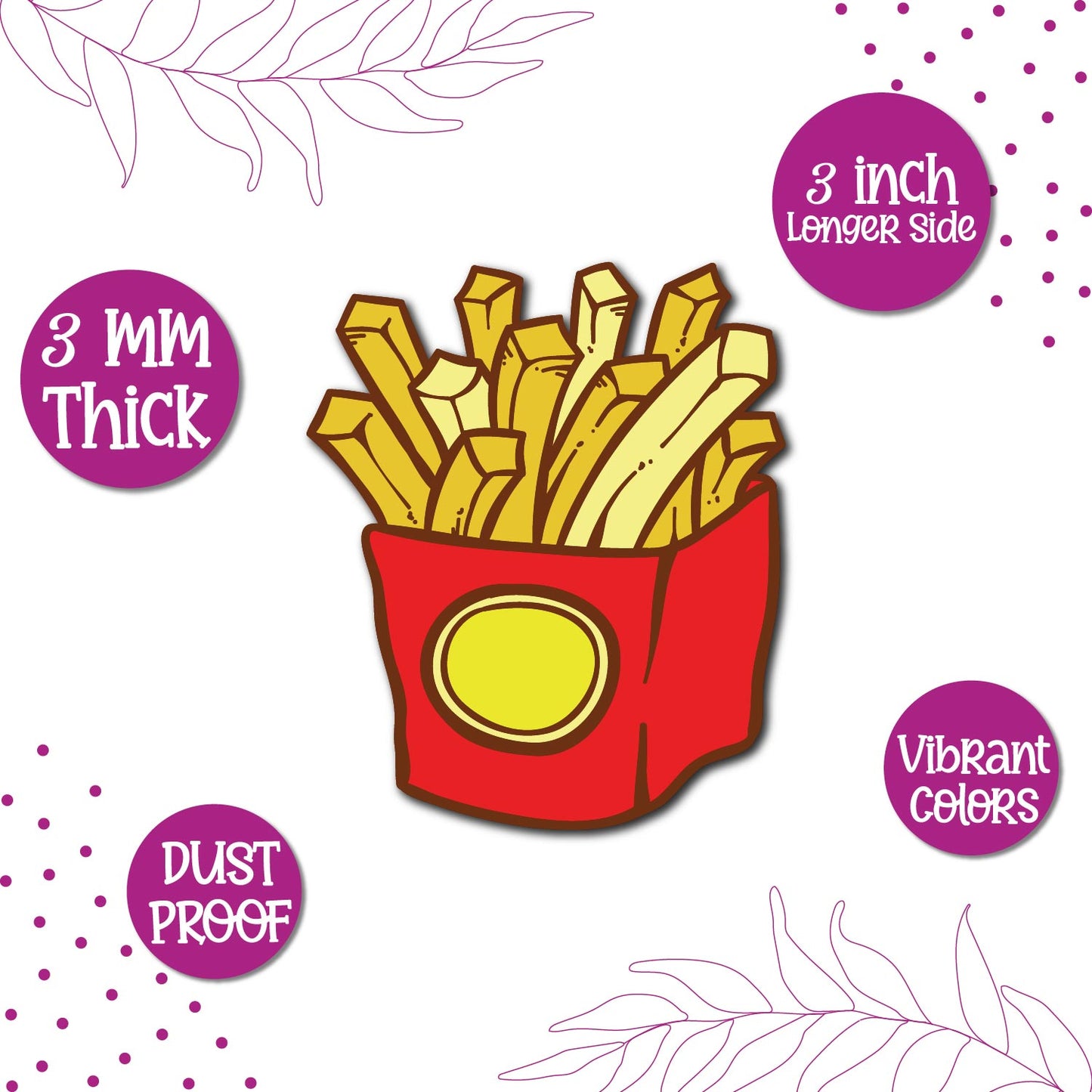 Quirky french fries fridge magnet India